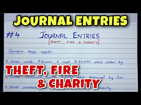 Journal Entries - Theft, Fire and Charity - By Saheb Academy - Class 11 / B.COM / CA Foundation