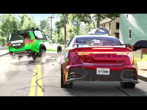 Beam-NG Drive Dangerous Crossroad Car Crashes#1 |Crazy Driven