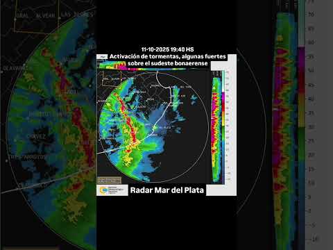 11-10-2025 19:40 HS Se desarrollan algunas #tormentas sobre el #sudestebonaerense