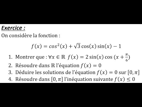 Exercice Corrigé : Formules Trigonométriques + Equation + Inéquation