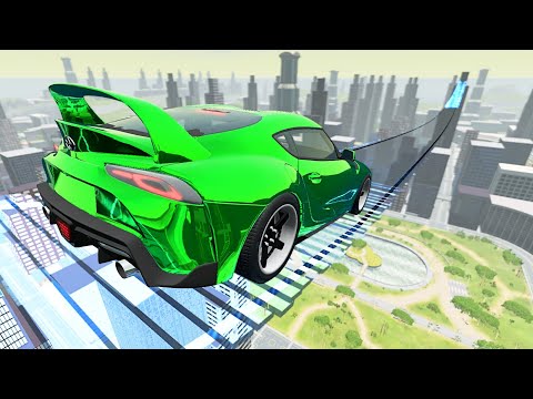 Glass Suspension Bridge Between Skyscrapers  - BeamNG.drive