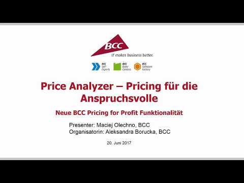 Price Analyzer, d. h. Pricing für Anspruchsvolle – neue Möglichkeiten von BCC Pricing for Profit
