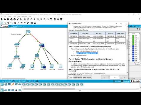 Tutorial CCNA 9.1.3 packet tracer  identify MAC and IP Adresses