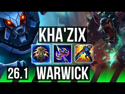 KHA'ZIX vs WARWICK (JGL) | Conqueror, 47K damage | NA Master | 26.1