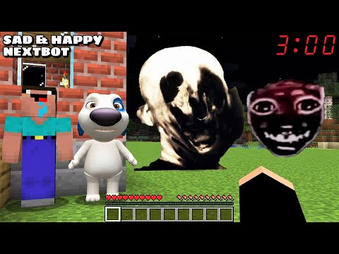 FORBIDDEN SAD NEXTBOT AND HAPPY NEXTBOT CHASED ME in Minecraft - Gameplay - Coffin Meme