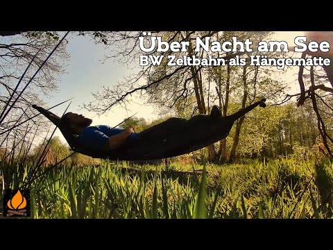 Nacht in Selbstbau BW Zeltbahn Hängematte und Curry Eintopf aus der Waldküche 