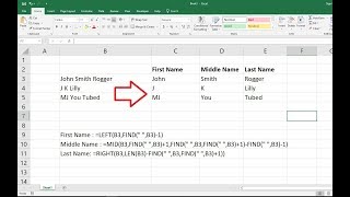 How to Separate First Middle Last Name in MS Excel (2003-2016)