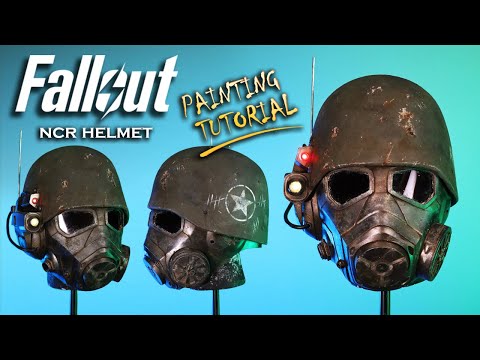 How to Paint a Fallout NCR Cosplay Helmet - Weathering A 3D Printed Prop Using Paints and Metallics