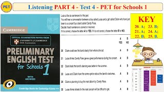 PET 1 Listening Part 4 Test 4 (Transcript + Key)
