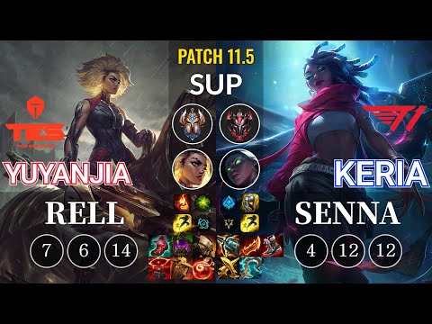TES yuyanjia Rell vs T1 Keria Senna Sup - KR Patch 11.5