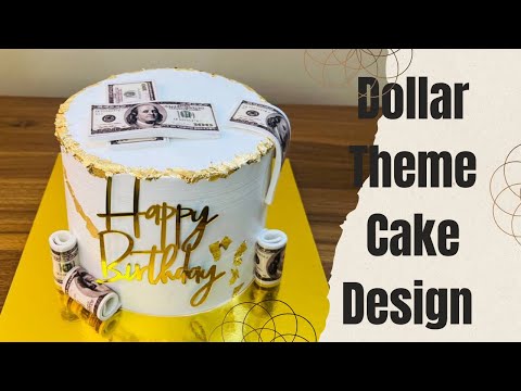 Easy Vanilla Dollar Birthday Cake Tutorial I Simple Money Theme Cake Birthday Tutorial 