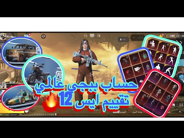 حساب ببجي  عالميه  لفل عالي تقيم عالي