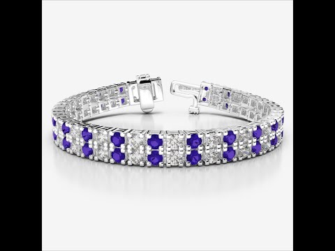 Atyaza Inc White Gold Platinum Diamond and Tanzanite Bracelet ATZBR-0757