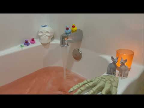 3 Hours Bathtub Filling ASMR | Skull and Candles  | Relaxing Water Sounds for Sleep Aid