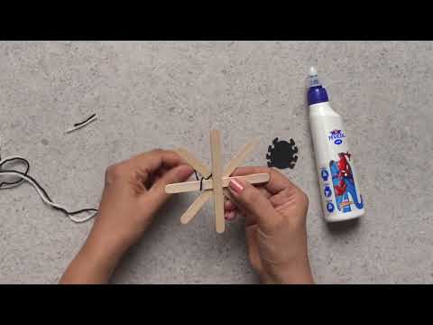 How to Make a Spider Web Wall Hanging with Ice Cream Sticks