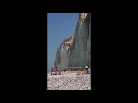 Cliff Collapse at Normandy's Petites Dalles Beach Caught on Camera