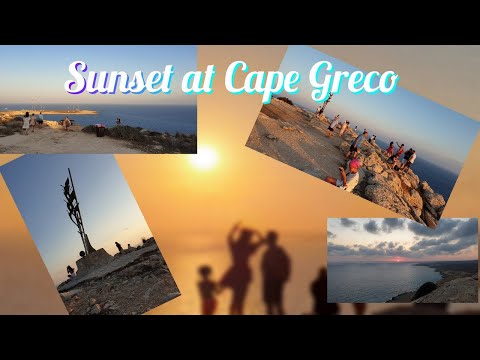 Beautiful sunset at Cape Greco cliff Ayia Napa Cyprus // August 2021