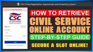 HOW TO RECOVER CIVIL SERVICE ACCOUNT