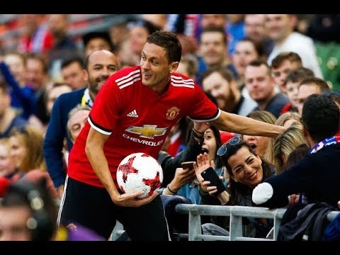 Nemanja Matic kicks ball in the crowd and hits a lady in the head vs. Sampdoria!