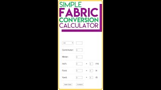 Use this fabric conversion calculator to easily convert between inches, feet, yards, and centimeters