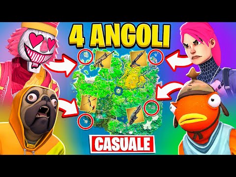 4 ANGOLI DELLA MAPPA CON LE ARMI MITICHE! - FORTNITE *CHALLENGE*