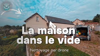 Nettoyage de toiture en grande hauteur : la maison en contrebas