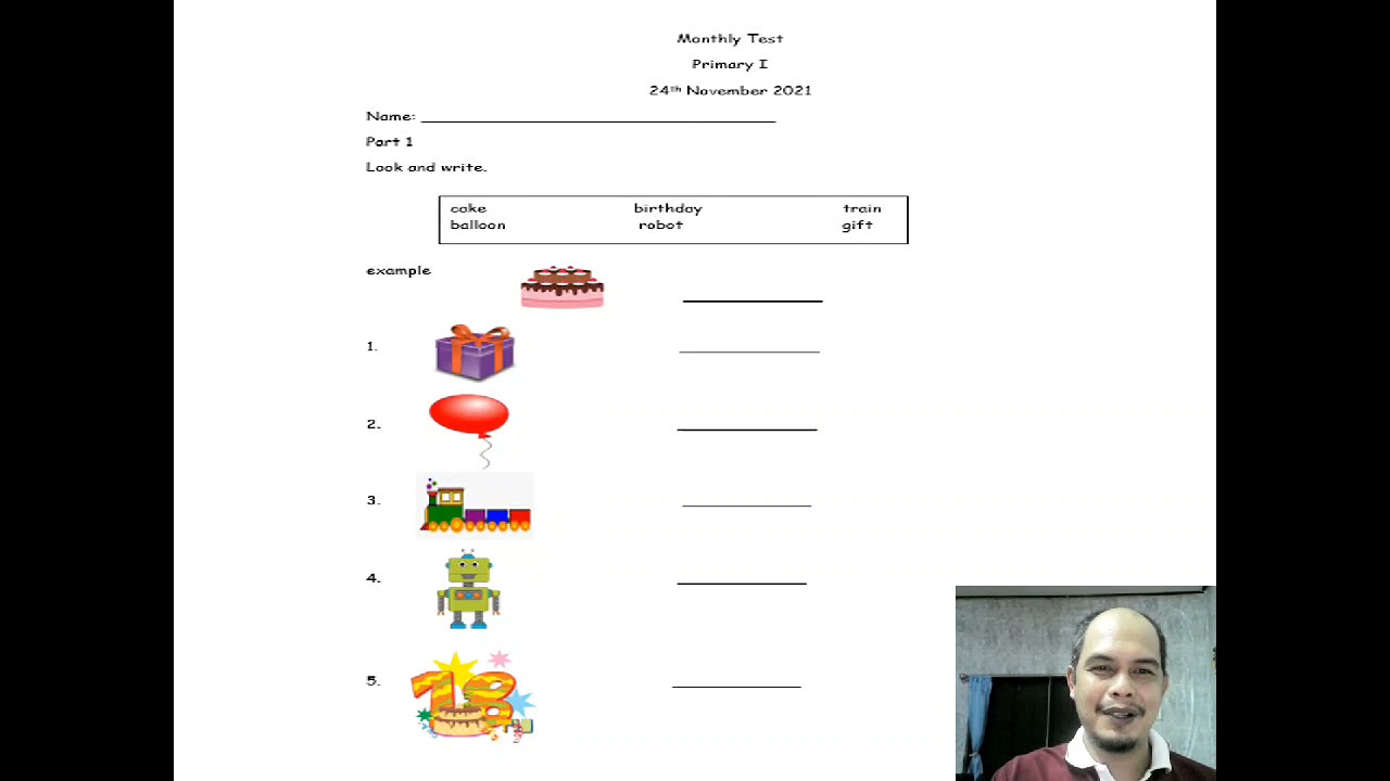 Primary 1 Monthly Test