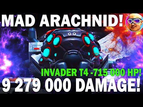 9 279 000 DAMAGE ! Mad ARACHNID! WAR ROBOTS INVADER 3 ARMOR 6 LVL ADRIAN T4  \  715 000 HP!