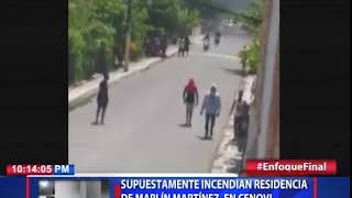 Supuestamente incendian residencia de Marlín Martínez, en Cenoví