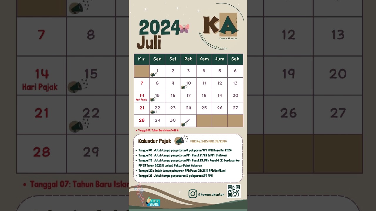 Kalender Pajak Juli 2024