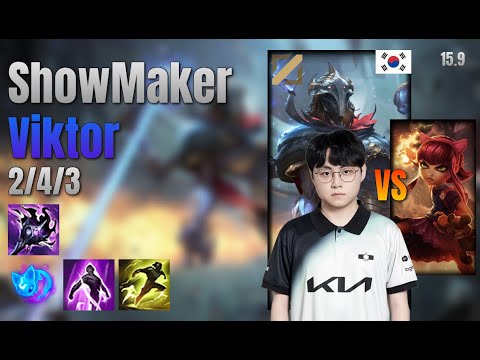 ShowMaker Mid Viktor vs Annie lol KR solo rank Full Game 15.9 | 쇼메이커 빅토르 vs 애니
