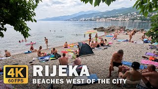 Beaches in Rijeka - West of the City - Walking Tour [4K] [60FPS]