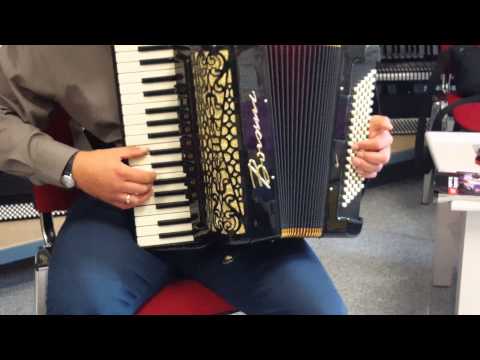 Akkordeon Klangprobe Borsini Vienna 374 schwarz/gold 34/96/9/2/IV/V Musette LMMM