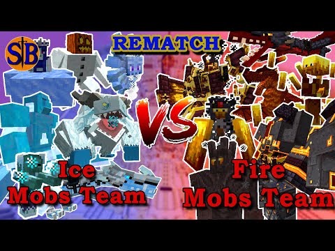 Ice Team vs Fire Team | 2022 REMATCH | Minecraft Mob Battle