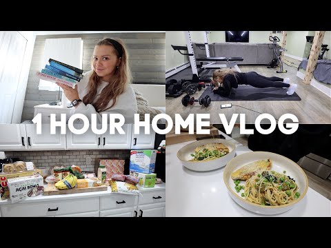 1 HOUR PRODUCTIVE VLOG: my workout routine, costco haul, new books, cook with us, cleaning & MORE