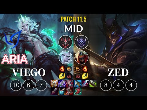CGA Aria Viego vs Zed Mid - KR Patch 11.5