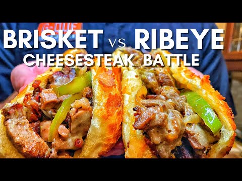 SMOKED BRISKET vs. RIBEYE STEAK CHEESESTEAK BATTLE |...