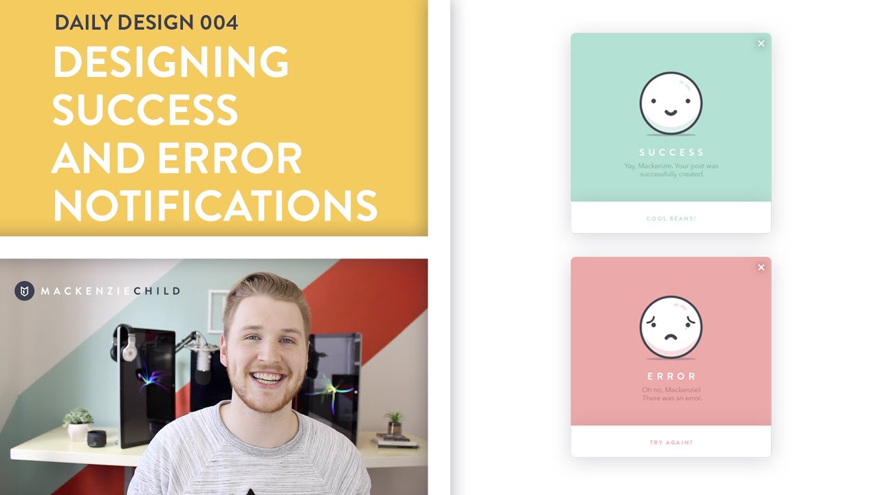 Daily Design 004 - Designing Success & Error Notification Cards