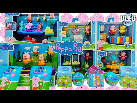 Peppa Pig Toy Collection ASMR unboxing No talking | Peppa family canoe trip | Aquarium Adventure