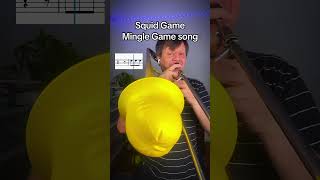 Playing the Squid Game Mingle Game song on trombone into a balloon