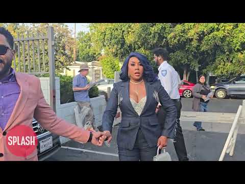 Vivica A. Fox Wishes Britney Spears Well While Rocking Blue Hair And A Balenciaga Handbag