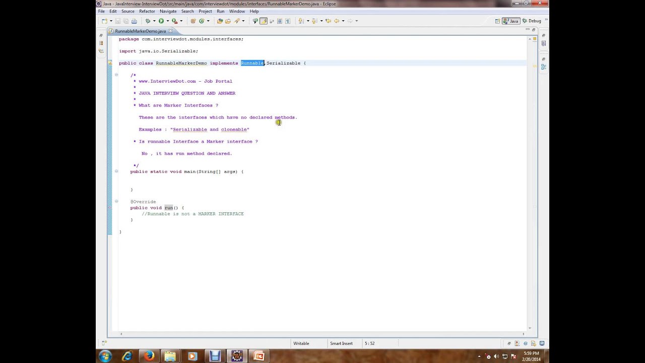 Example for Marker Interface in Java