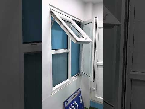 Swing white upvc top hung window, glass thickness: 10-20mm
