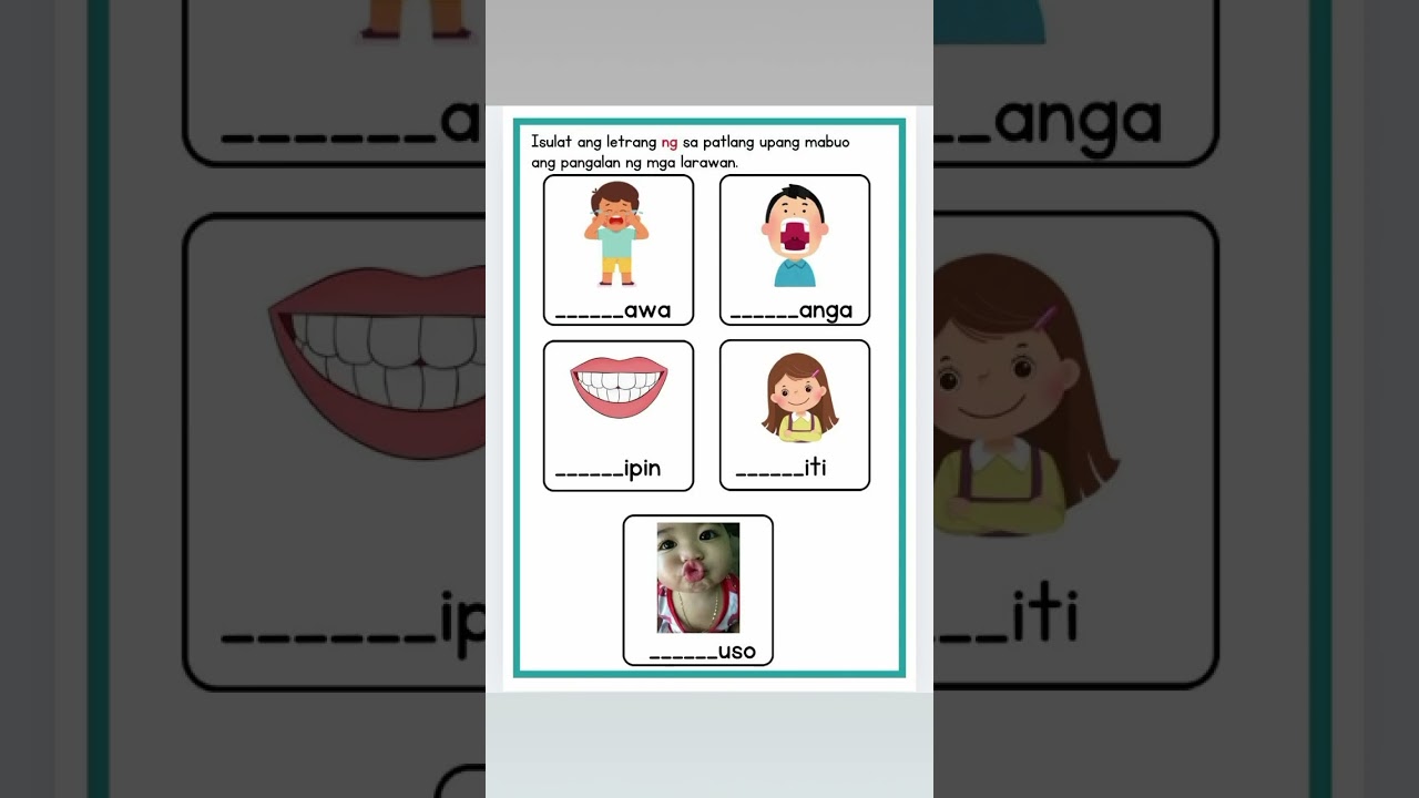Unang Hakbang sa Pagbasa    Worksheets sa Letrang NGng #pagbasa #worksheets #reading  #education