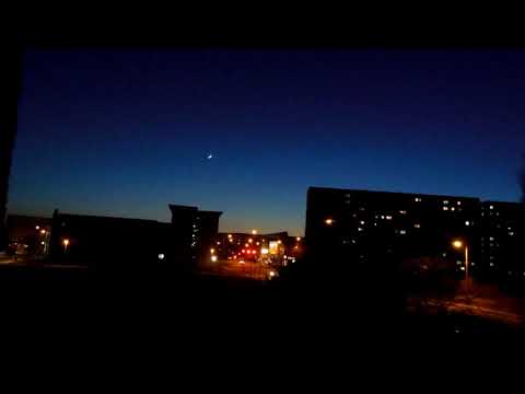 Mond, Venus und Merkur über Stendal am 19.03.2018