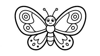 Monarch Butterfly Drawing, Painting, Coloring for Kids & Toddlers | How to Draw Paint Easy