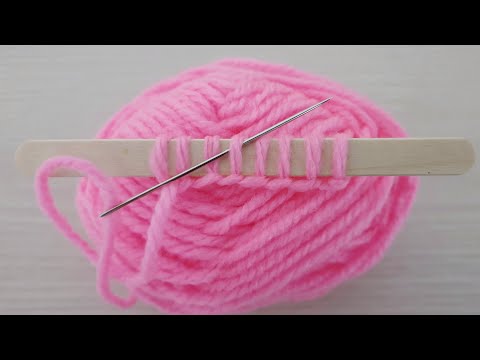 Hand Embroidery Amazing Trick with Stick - Easy Woolen Flower Making Ideas - Sewing Hack