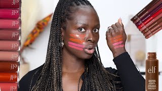 Dark Skin Woman Tries e.l.f. Camo Blush + Cream Glide Lip Liner + More  // Ohemaa