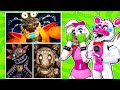 All FNAF JUMPSCARES with Funtime Foxy and Glamrock Chica