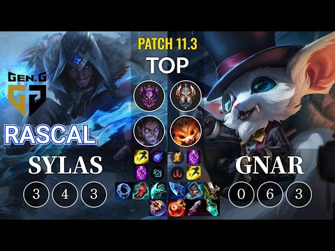 GEN Rascal Sylas vs Gnar Top - KR Patch 11.3